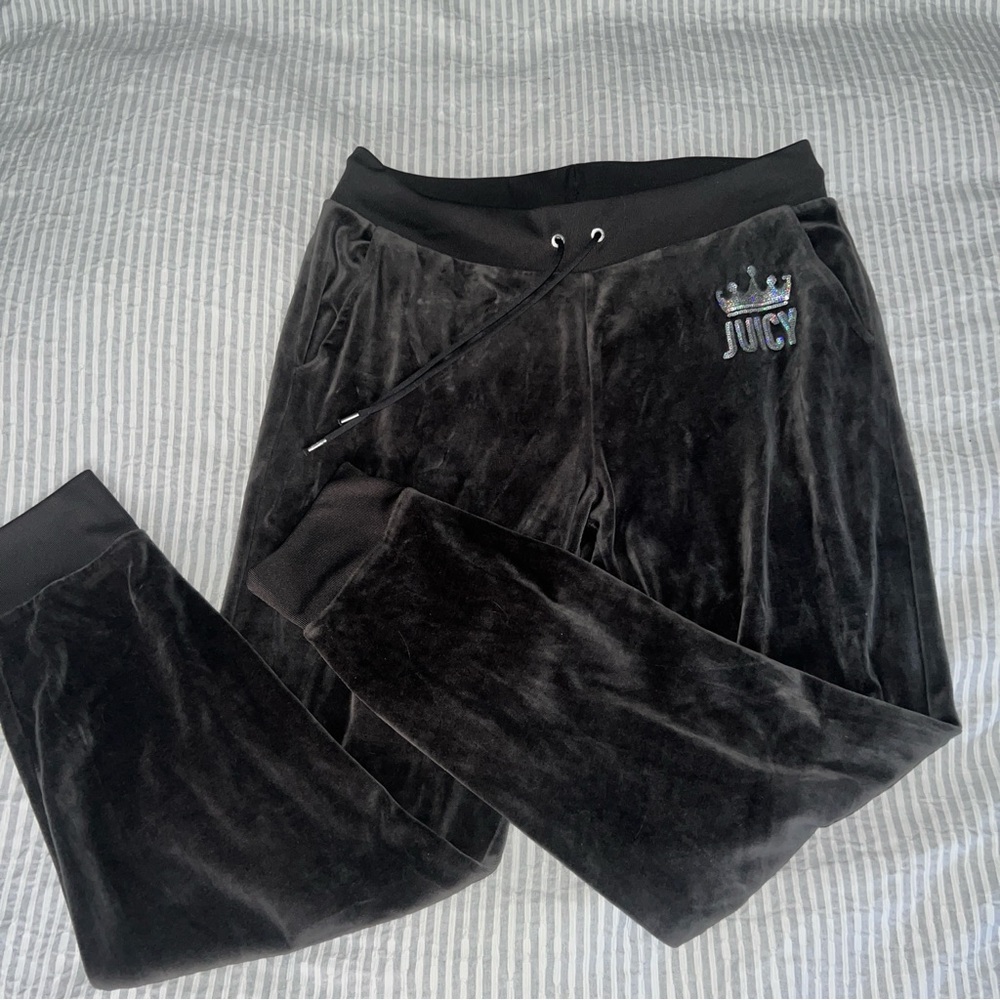 Juicy Couture Women's Velvet Fleece Lounge Pajama Pant with Rhinestones